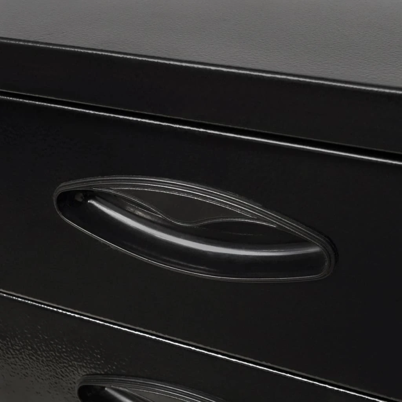 vidaXL instrumentu kaste ar 3 atvilktnēm, melns metāls