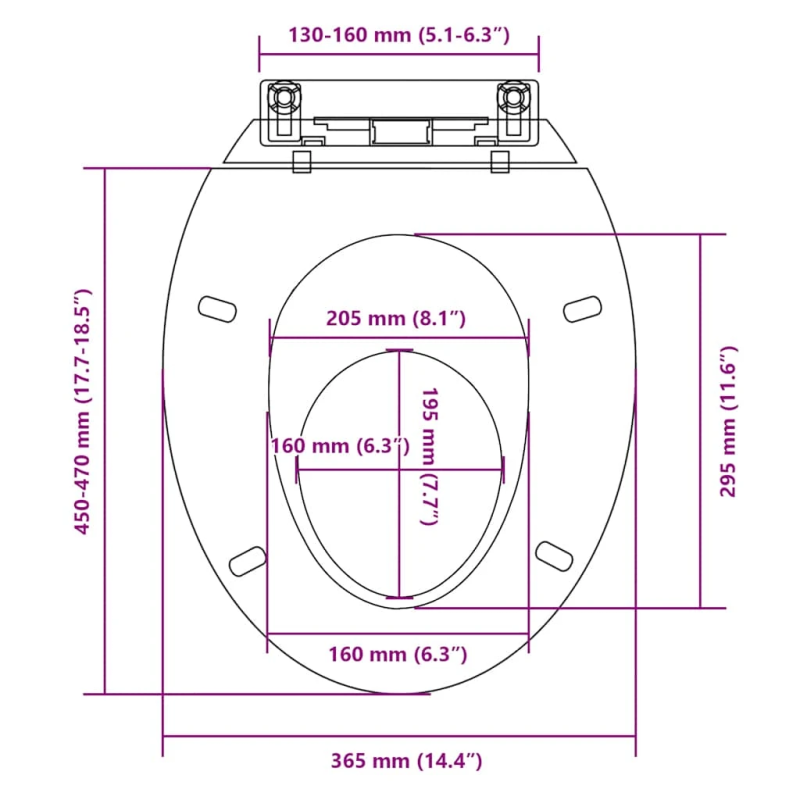 vidaXL tualetes poda sēdeklis, lēnās aizvēršanas funkcija, balts