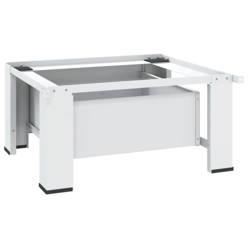 vidaXL veļasmašīnas statīvs ar atvilktni, balts