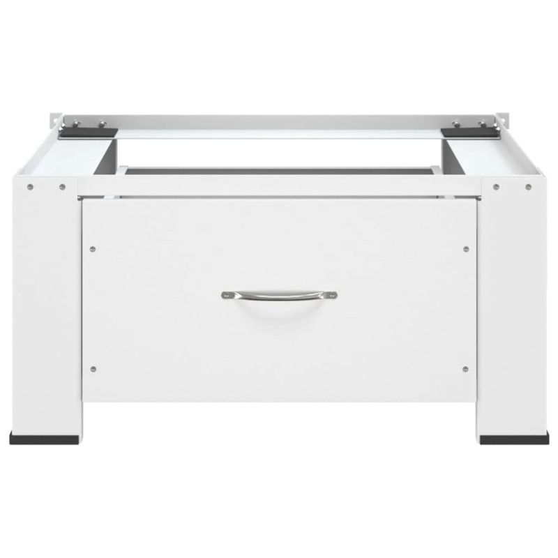 vidaXL veļasmašīnas statīvs ar atvilktni, balts