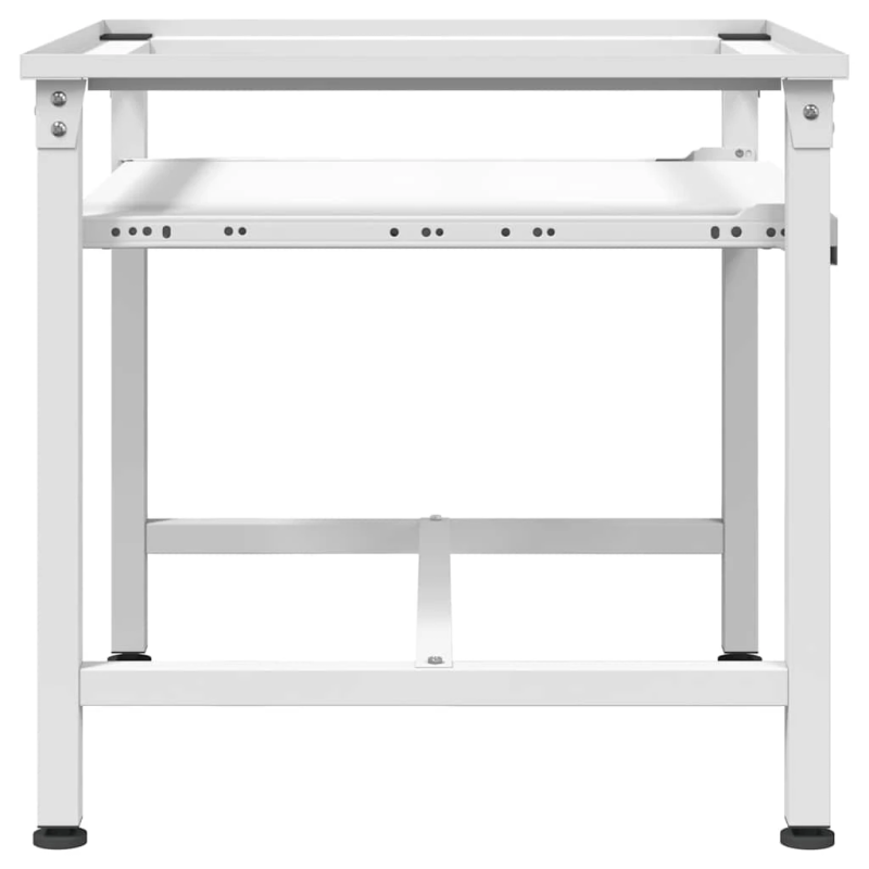 vidaXL veļasmašīnas statīvs ar izvelkamu plauktu, balts