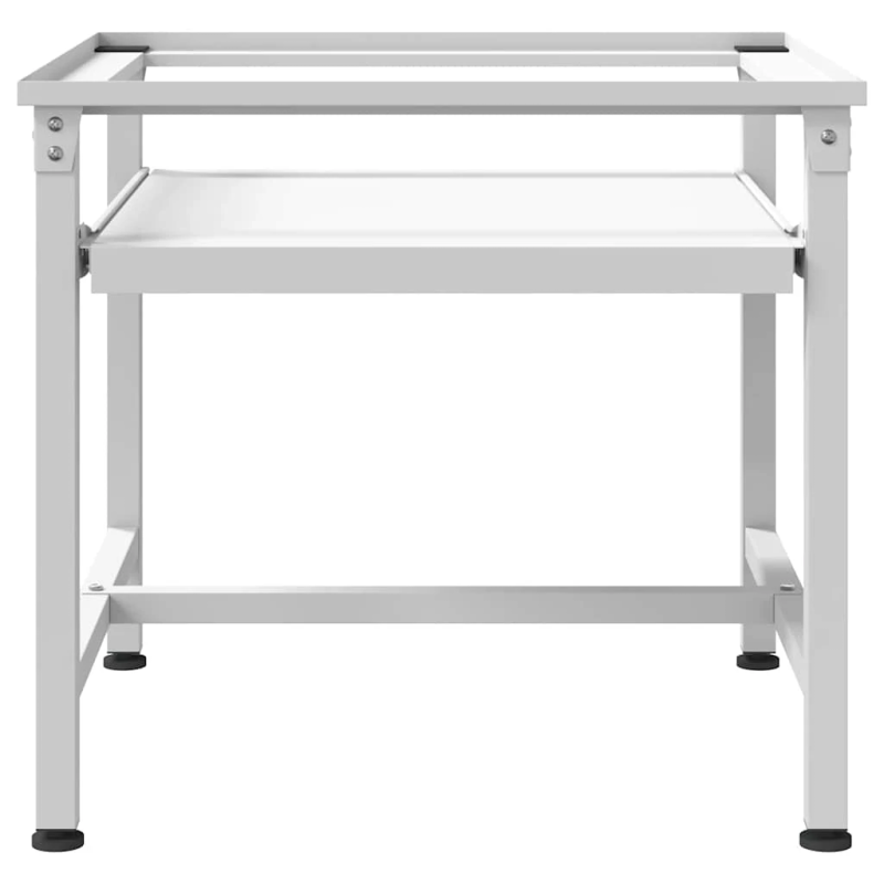 vidaXL veļasmašīnas statīvs ar izvelkamu plauktu, balts