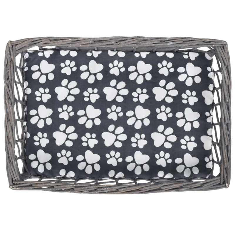 vidaXL kaķu māja, gulta, nagu asināšanas stabs, ar matraci, vītols