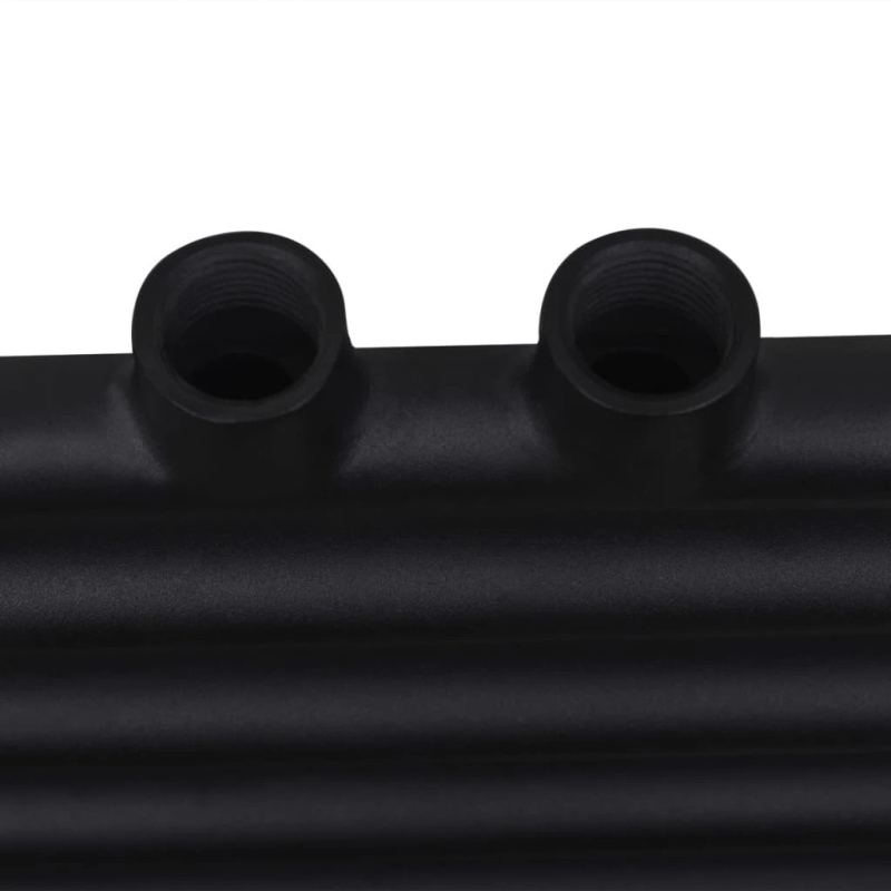 Dvieļu žāvētājs centrālajai apkurei, 480 x 480 mm, melns, taisns