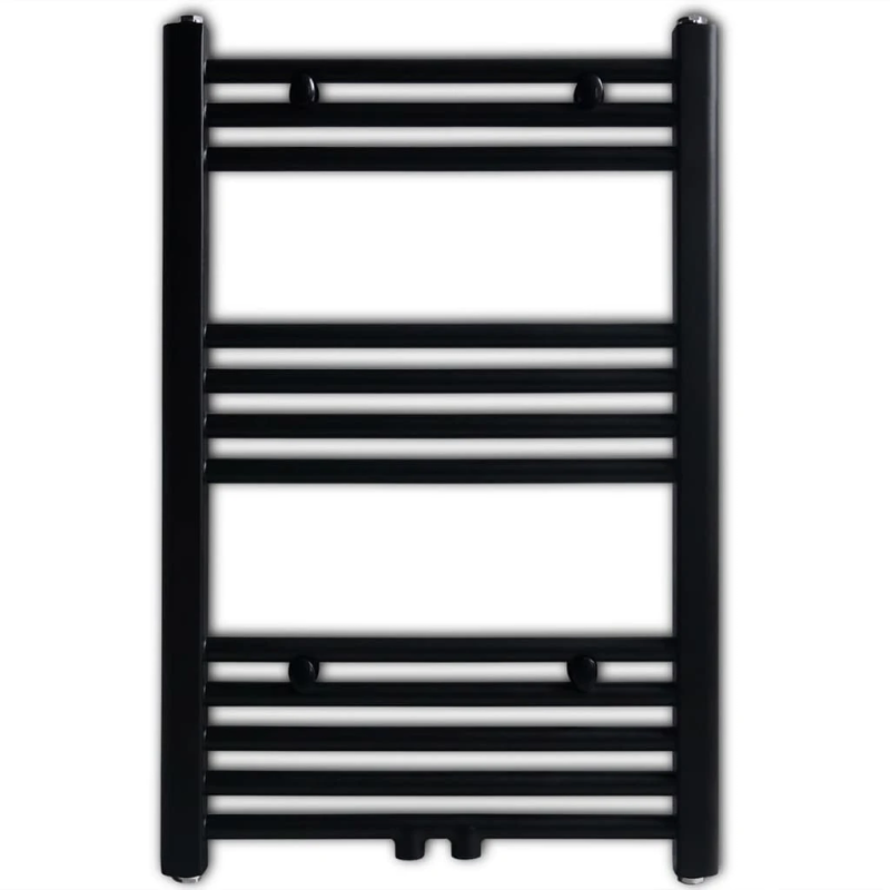 Dvieļu žāvētājs centrālajai apkurei, 500 x 764 mm, melns, taisns