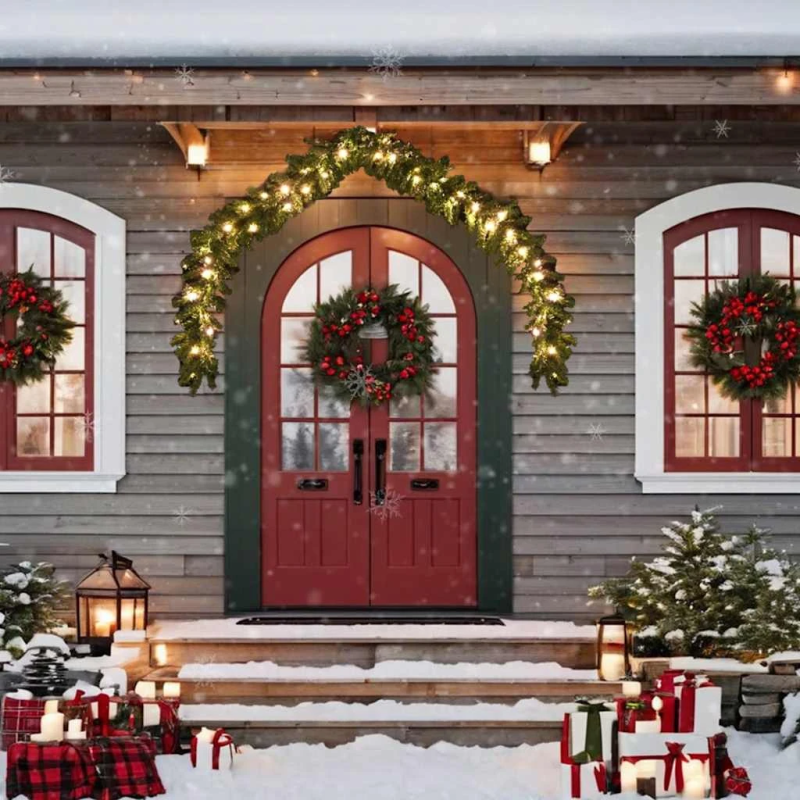 Ziemassvētku vītne ar LED lampiņām, 10 m