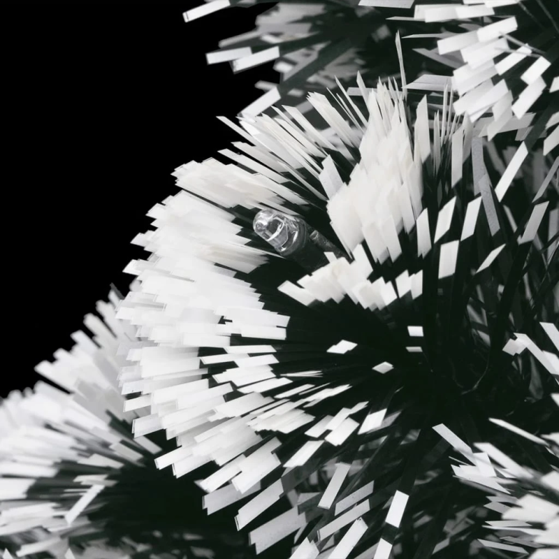 vidaXL izgaismota Ziemassvētku egle ar statīvu un LED, 180cm, optiskā šķiedra