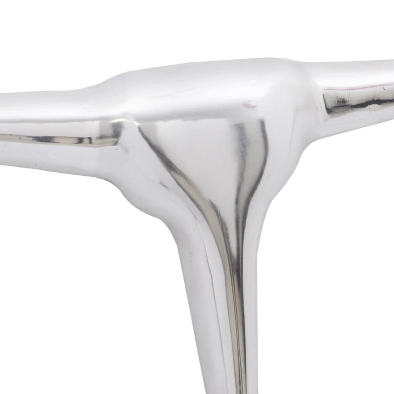 Alumīnija buļļa galvas sienas dekors, 72 cm, sudraba