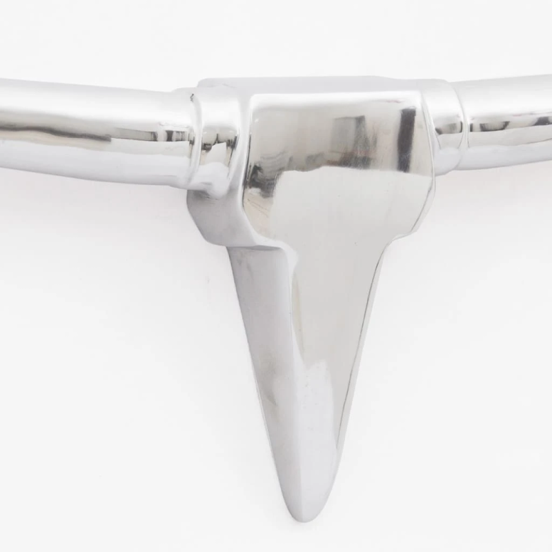 Alumīnija buļļa galvas sienas dekors, 96 cm, sudraba