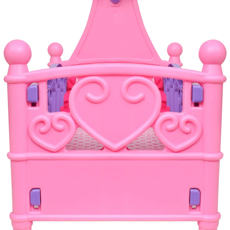 Rotaļu, leļļu gulta, rozā un violeta