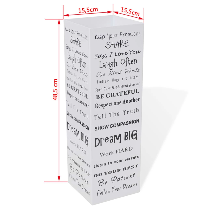 Lietussargu statīvs - turētājs, 48.5 cm, kvadrāta forma, balts