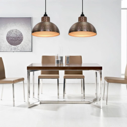 vidaXL griestu lampas ar pusapaļu abažūru, 2 gab., vara krāsā