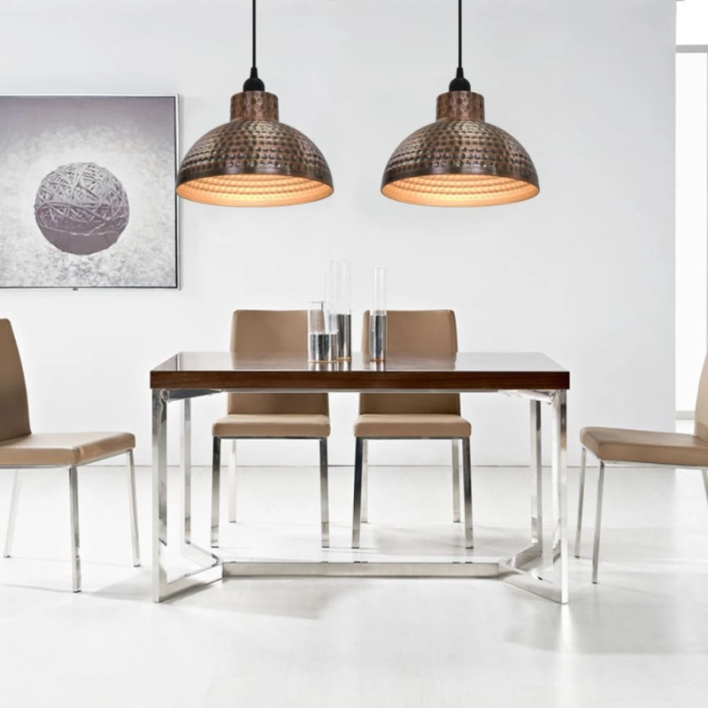 vidaXL griestu lampas ar pusapaļu abažūru, 2 gab., vara krāsā