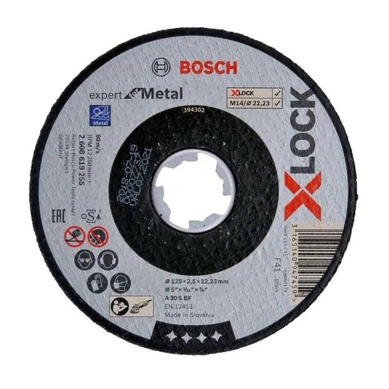 Griešanas disks Bosch, 125 mm x 2.5 mm x 22.23 mm