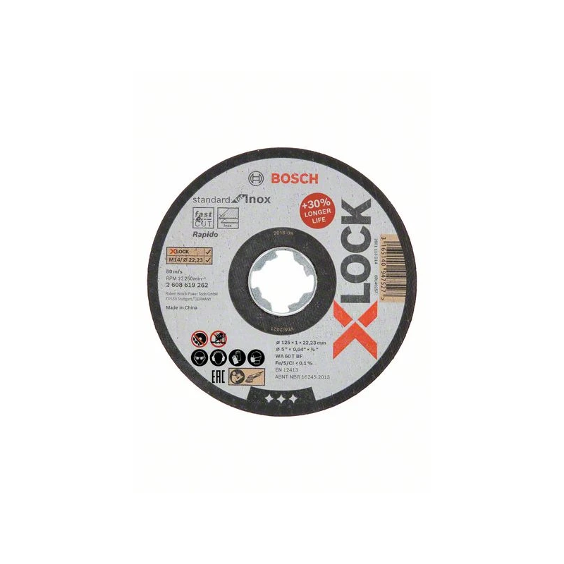 Griešanas disks Inox BOSCH X-LOCK 125x1 mm