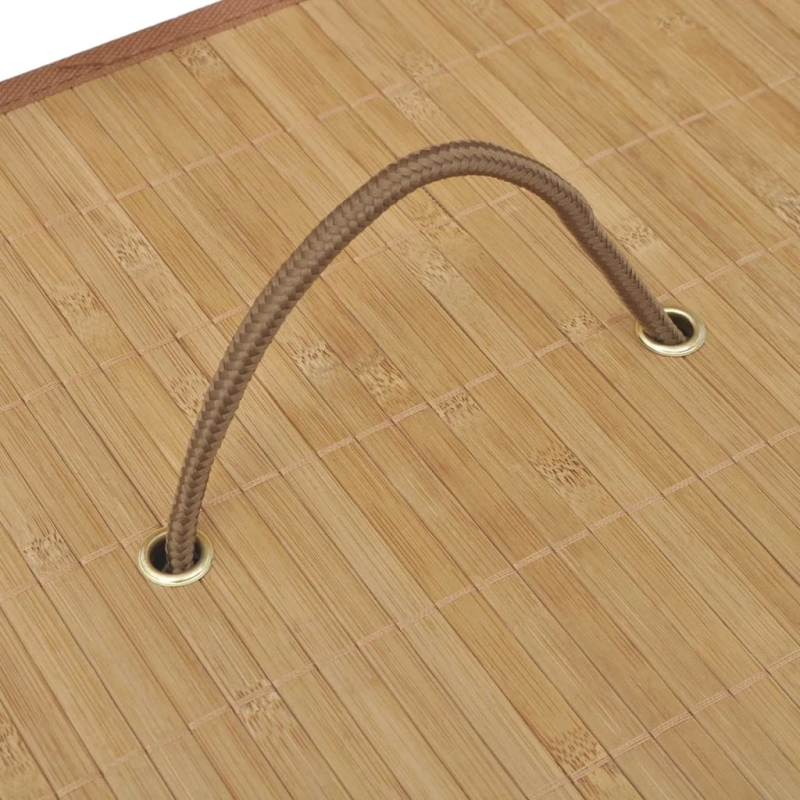 vidaXL veļas grozs, taisnstūra forma, dabīgas krāsas bambuss