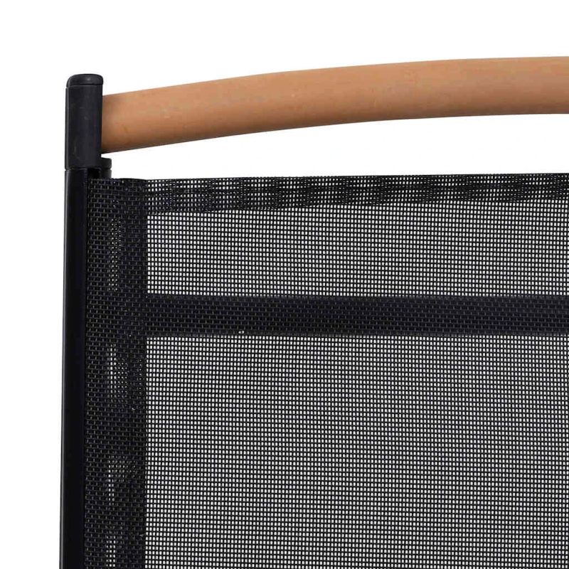 vidaXL saliekami dārza krēsli, 4 gab., alumīnijs un tekstilēns, melni