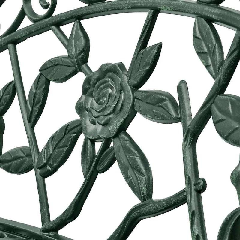 vidaXL dārza sols, 100 cm, liets alumīnijs, zaļš