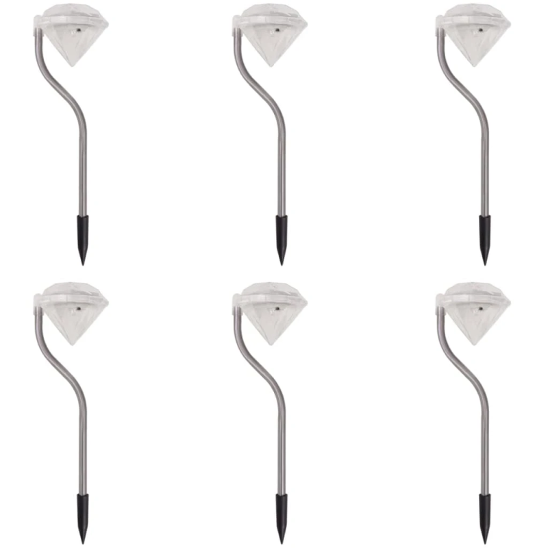 vidaXL solārās LED dārza lampas, 6 gab., 9x7,8x29,5 cm