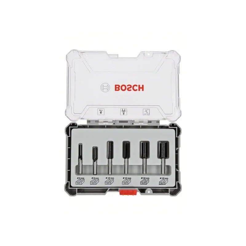 6-pcs router bit set. straight 8mm
