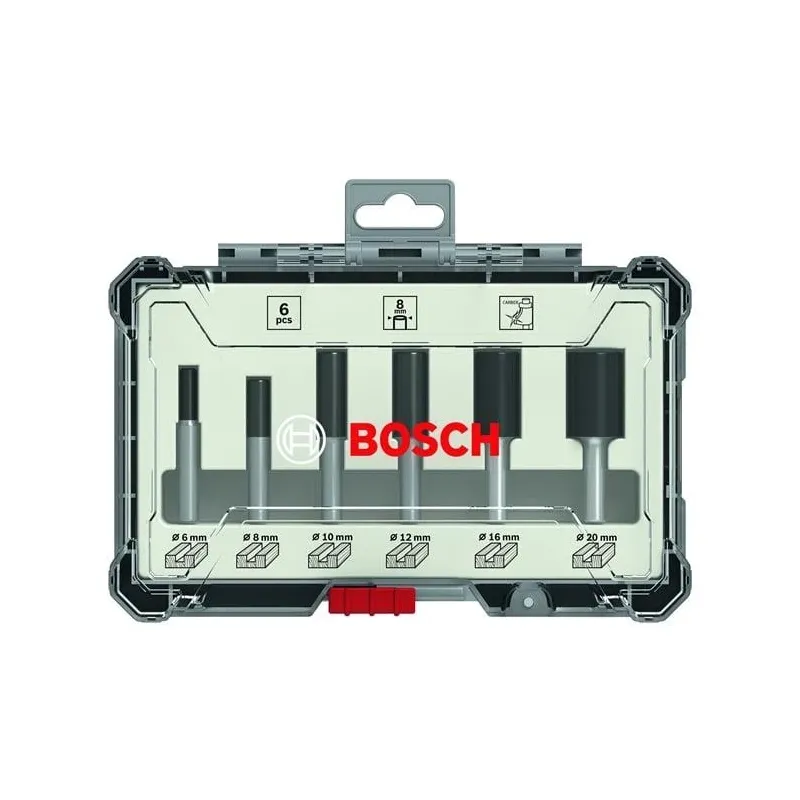 6-pcs router bit set. straight 8mm
