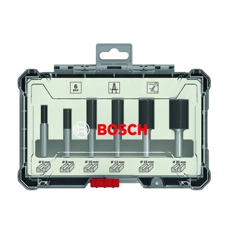 Frēžu kpl kokam 6 vienības 8mm straight