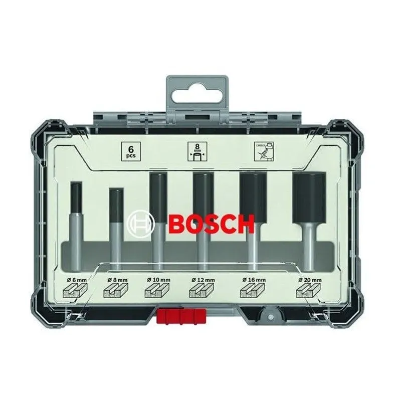 6-pcs router bit set. straight 8mm