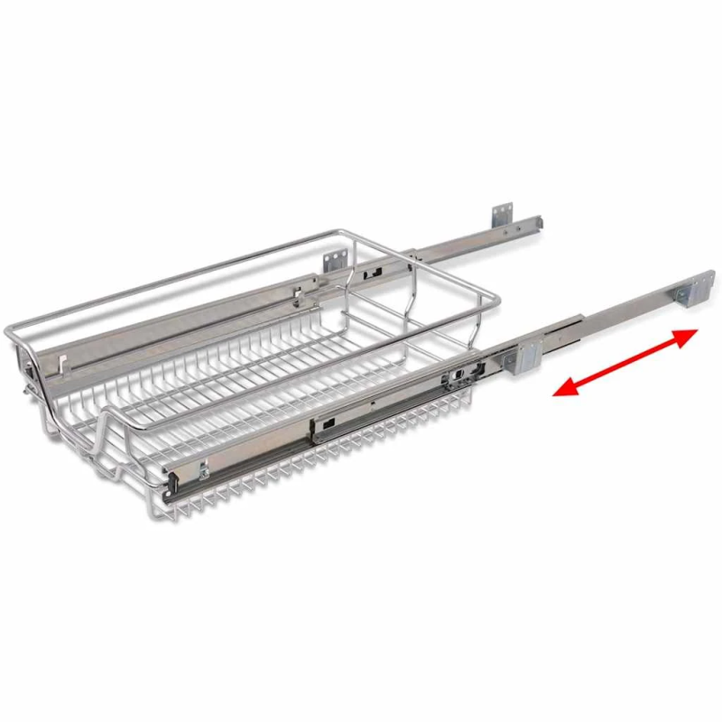 vidaXL izvelkams stiepļu grozs, 2 gab., 400 mm, sudraba