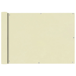 vidaXL balkona aizslietnis, 75x400 cm, krēmkrāsas oksforda audums