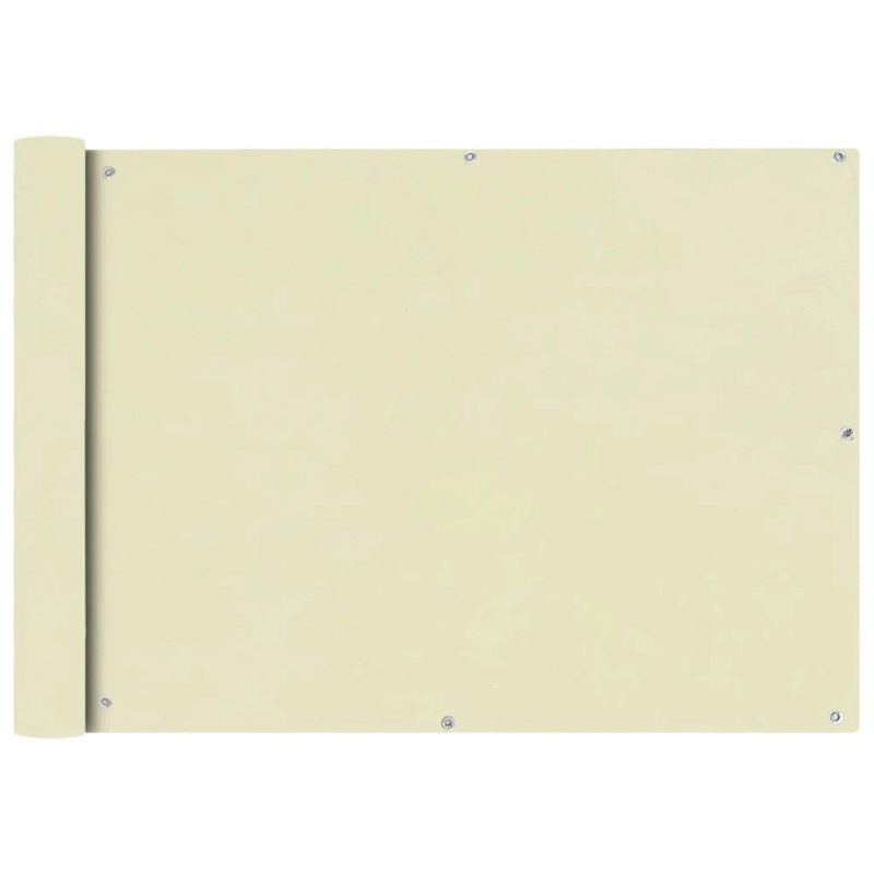 vidaXL balkona aizslietnis, 75x400 cm, krēmkrāsas oksforda audums