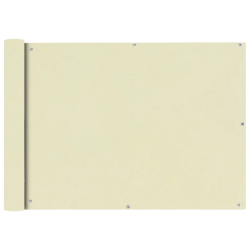 vidaXL balkona aizslietnis, 75x600 cm, krēmkrāsas oksforda audums