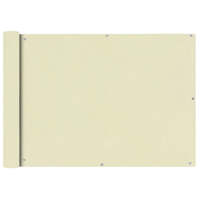 vidaXL balkona aizslietnis, 75x600 cm, krēmkrāsas oksforda audums