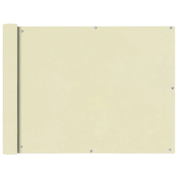 vidaXL balkona aizslietnis, 90x400 cm, krēmkrāsas oksforda audums