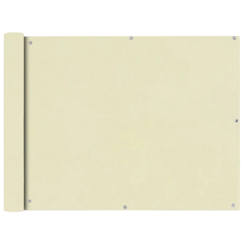 vidaXL balkona aizslietnis, 90x400 cm, krēmkrāsas oksforda audums