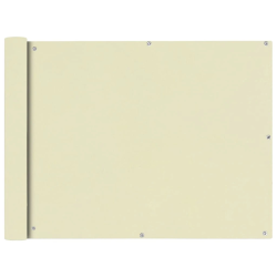 vidaXL balkona aizslietnis, 90x600 cm, krēmkrāsas oksforda audums