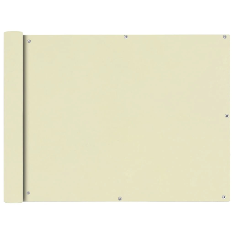 vidaXL balkona aizslietnis, 90x600 cm, krēmkrāsas oksforda audums