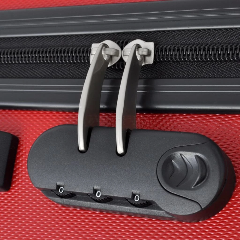 vidaXL trīs cieti koferi ar riteņiem, sarkani, 45,5-55-66 cm