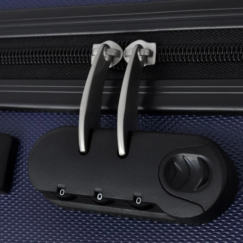 vidaXL trīs cieti koferi ar riteņiem, zili, 45,5-55-66 cm