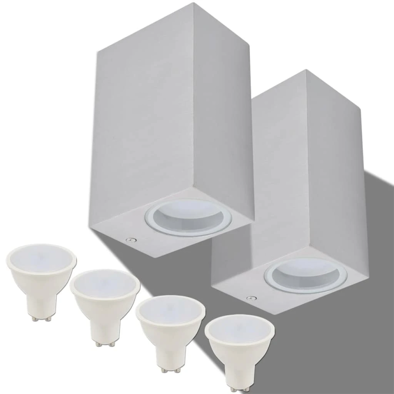 vidaXL āra LED sienas lampa, divvirzienu, 2 gab., taisnstūra