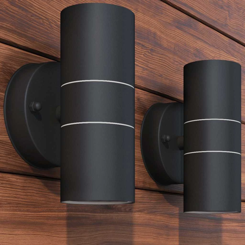 vidaXL āra LED sienas lampa, 2 gab., divvirzienu, nerūsējošais tērauds