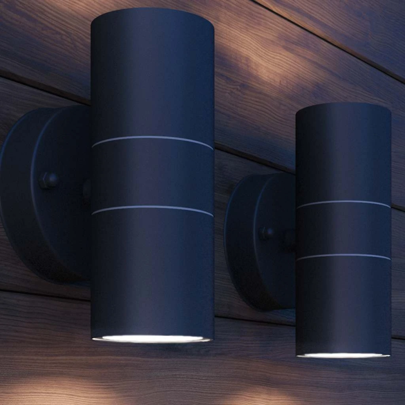 vidaXL āra LED sienas lampa, 2 gab., divvirzienu, nerūsējošais tērauds