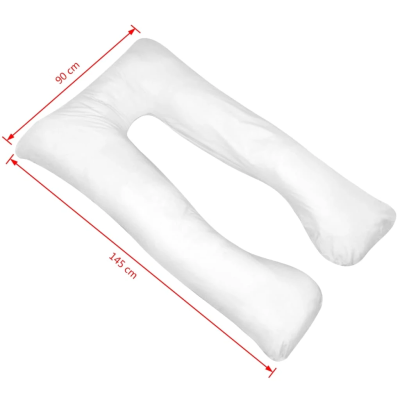 vidaXL grūtniecības spilvens, 90x145 cm, balts