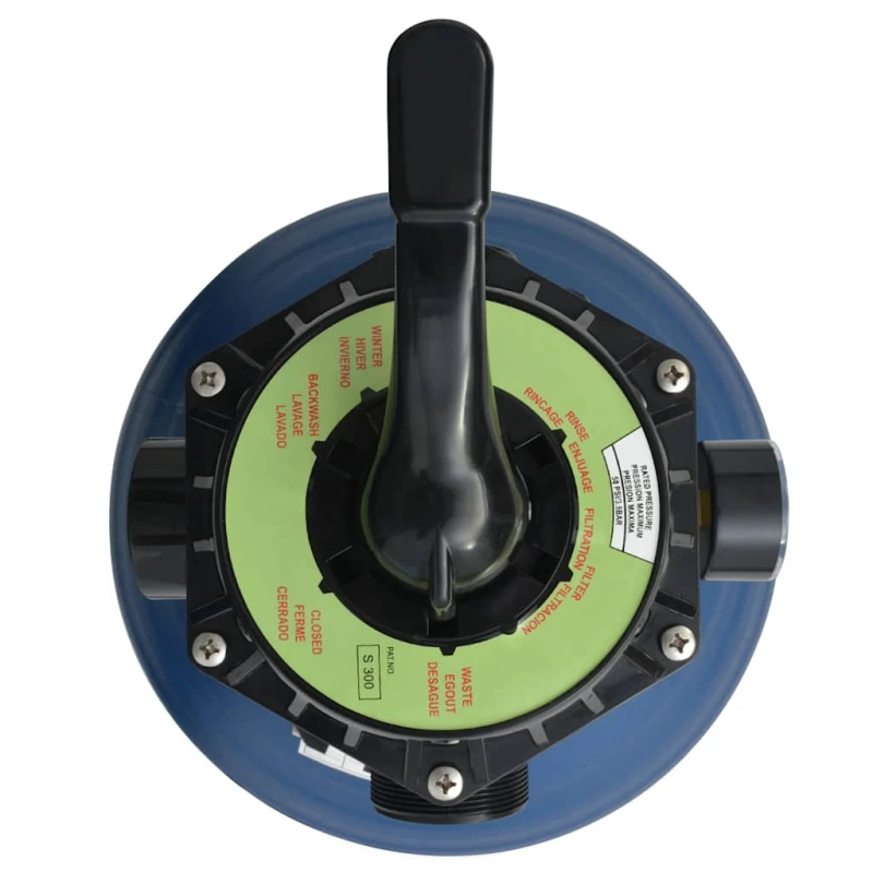 vidaXL baseina smilšu filtrs ar 6 pozīciju vārstu, 460 mm, zils