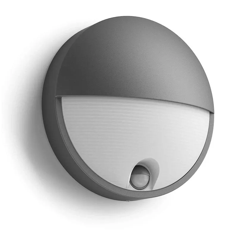 Āra sienas lampa Philips Capricorn, 6W, LED, IP44, pelēka krās., 7.8 cm x 21.4 cm