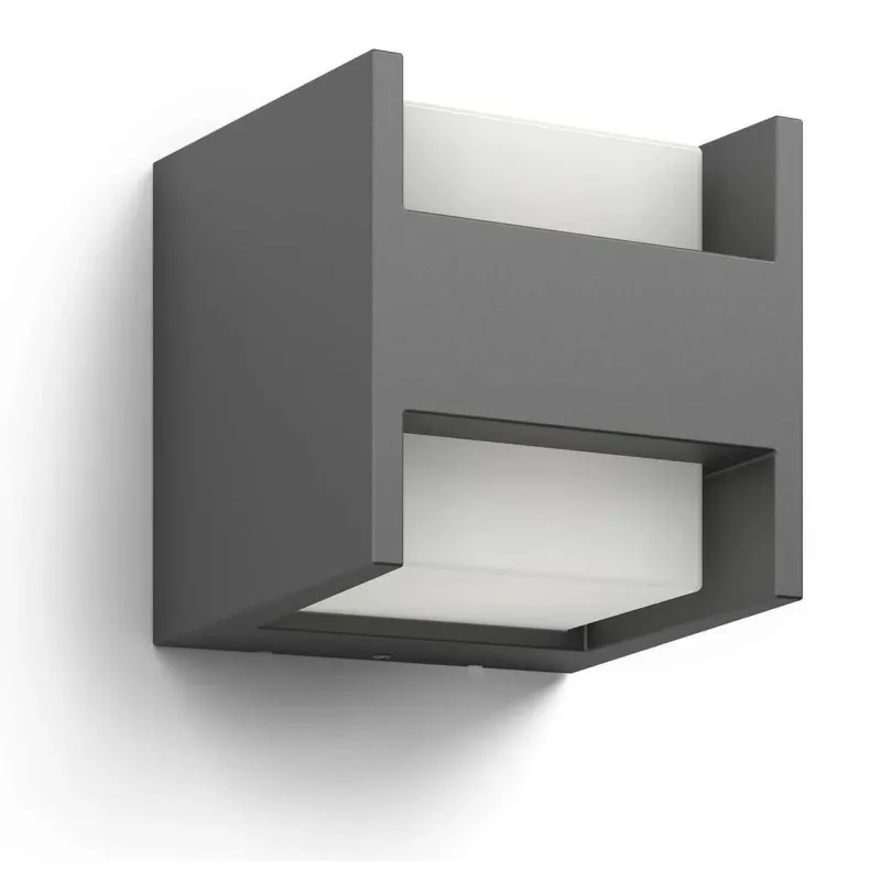 Āra sienas lampa Philips Arbour, 4.5W, LED, IP44, antracīta krās., 12.7 cm x 13 cm