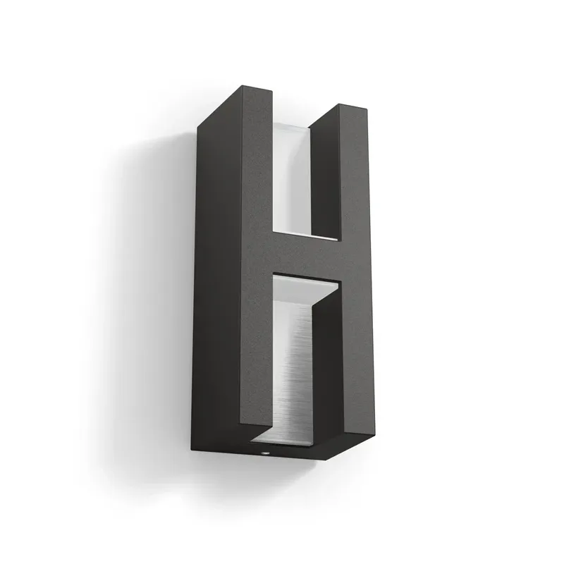 Āra sienas lampa Philips Shadow, 4.5W, LED, IP67, melna krās., 11.5 cm x 1 cm