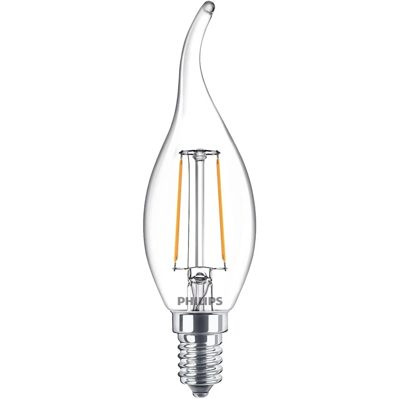 LED spuldze PHILIPS. B35. E14. 2 W. 250 lm. 2700 K