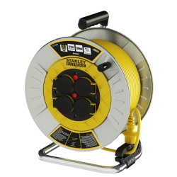 STANLEY Pagarinātāja vads metāla rullī 25m ,4 kontaktligzdas,