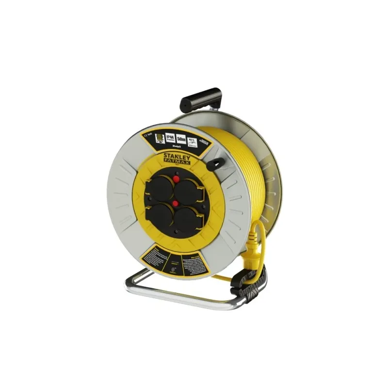 STANLEY Pagarinātāja vads metāla rullī 25m ,4 kontaktligzdas,