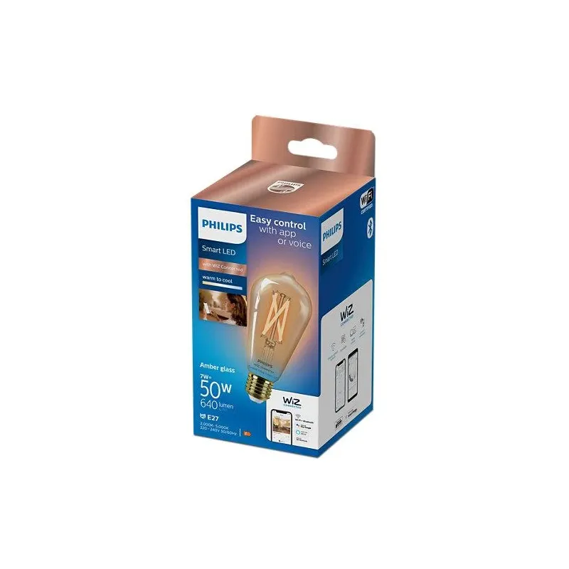 Viedā spuldze Philips Wiz LED, ST64, 2000 - 5000 °K, E27, 7 W, 640 lm